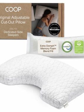 Side Sleeper Adjustable Cut-Out Pillow in White